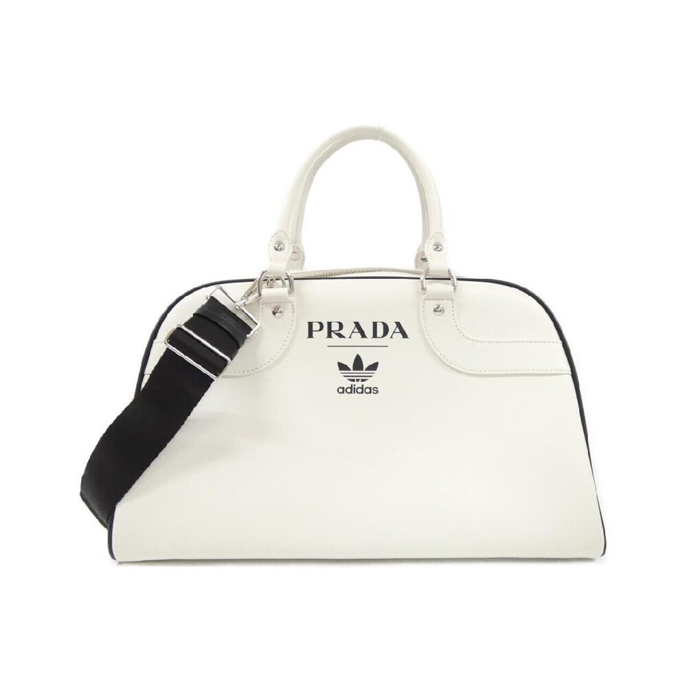 Prada Saffiano leather duffle Boston bag Black
